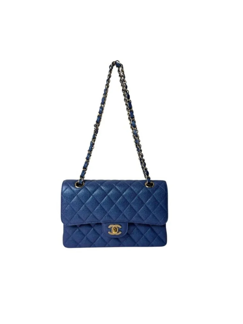Chanel Quilted 23 Caviar Leather Double Flap Shoulder Bag